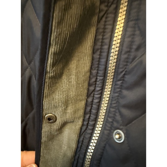 LL Bean Riding Jacket Barn Coat Women's Black Quilted Plaid Lining LARGE EUC - Picture 6 of 9